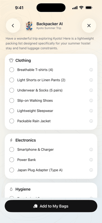 Backpacker on iPhone