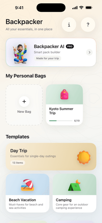 Backpacker, another screen